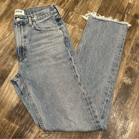 AGOLDE Size 27 Cherie High Rise Merit Straight Leg Fray Hem Jean - Picture 4 of 15